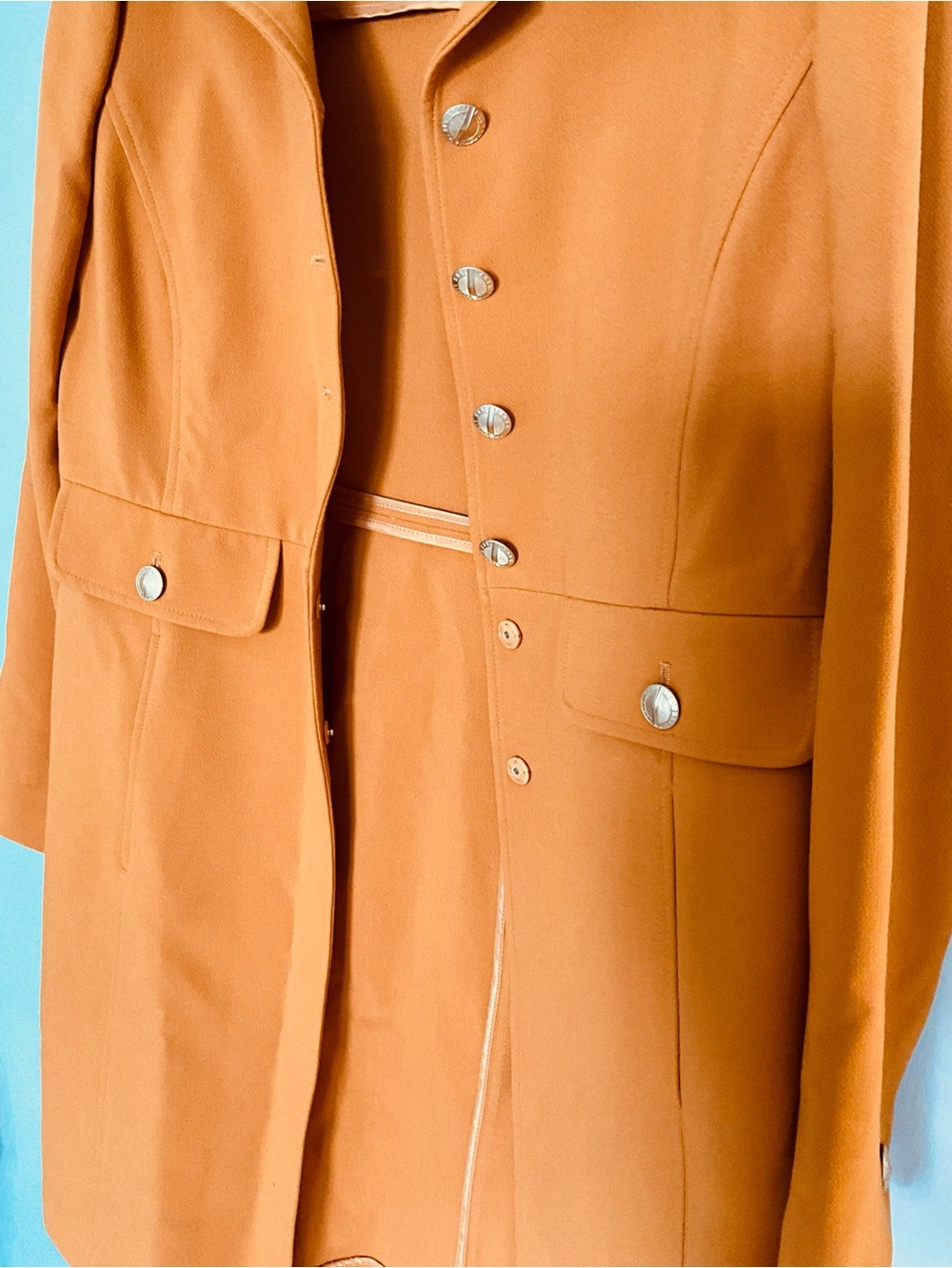 Karl Lagerfeld Mustard Coat with Gold Buttons - Picture 5 of 9